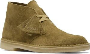 Men's Shoes Clarks DESERT BOOT Lace Up Chukka Boots 74056 MID GREEN SUEDE
