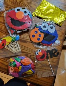 Cookie Monster 1st Birthday Balloons Party Decorations Supplies First 