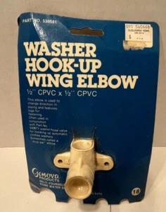 Genova Washer Hook-Up Wing Elbow Pipe Fitting 1/2”CPVC X 1/2” CPVC NOS - Picture 1 of 8
