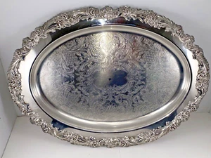 Reed &Barton Silverplated Burgundy Collect 2315 Large Oval Serving Tray/Platter - Picture 1 of 7
