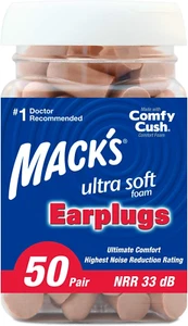 Macks Mack's Ultra Soft Foam Earplugs 50 Pair 33dB Highest Protection Fast Ship| - Picture 1 of 6