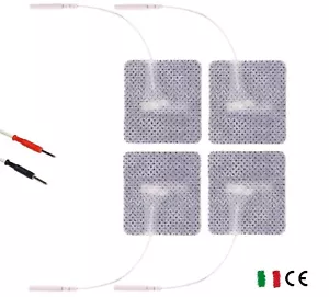^ Ao 4 Électrodes Adhésifs Pansements Carrés 5x5 CM Fil Pièces Compatibles - Imagen 1 de 9