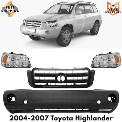 Front Bumper Cover Fascia & Grille Assembly For 2004-2007 Toyota Highlander Foto 1 de 4