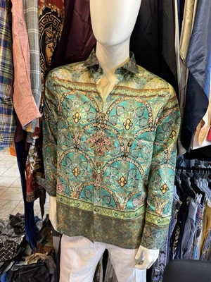 NWT PRESTIGE Men’s Long Sleeve Multi Color Designer Print Shirt Sz. L - Image 1 of 4