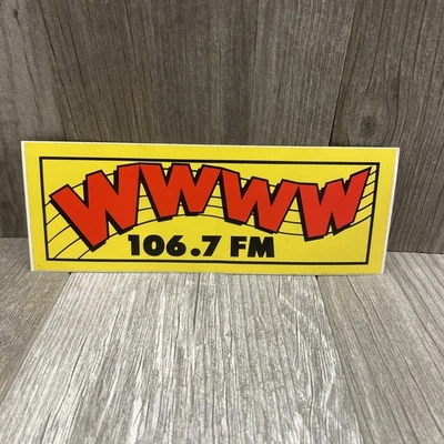 Vintage FM 106.7 WWWW Detroit Country RADIO STATION Bumper Sticker NOS - Image 1 of 4