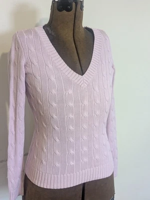 Suéter INC Internation Concepts Mezcla de Seda Cable Talla M Lavanda Golf Tenis Foto 1 de 4