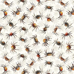 Quilting Treasures - Jeepers Creepers - Spiders - Cream, BTY - Picture 1 of 6