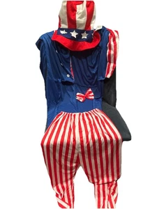Patriotic Uncle Sam Costume Forum Novelties Used Red White & Blue Adult Size - Picture 1 of 2