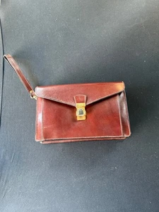 Vintage Bally Italy Unisex Leder Clutch/Handgelenkteiler Braun Ledertasche - Bild 1 von 17
