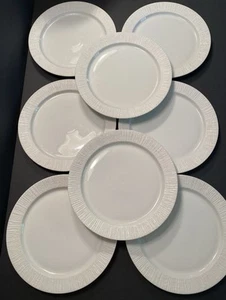 8 ARCTA WHITE THOMAS GERMANY 10.25” DINNER PLATES ROSENTHAL MCM BRUTALIST DESIGN - Picture 1 of 12