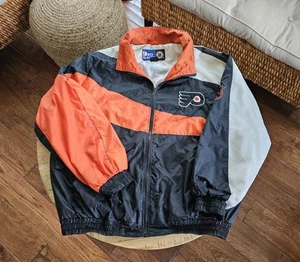 Chaqueta De Colección Pro Player Philadelphia Flyer Adulto XL Negra Cremallera Completa Cortavientos - Imagen 1 de 14