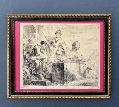 Royal Fish Tale. Antony & Cleopatra Humorous Etching by Rode. Dated 1777 - Image 1 of 4