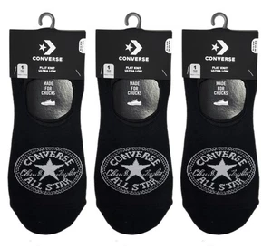 3 Pairs Converse Men's Flat Knit Ultra Low Black 3 Pack- Men’s Size 11-14 - Picture 1 of 1