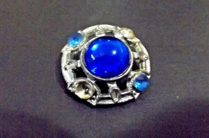 Vintage Jewel Button - Set di cabochens blu e trasparenti in metallo bianco (4812) - Foto 1 di 4