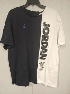 T-shirt Air Jordan uomo 3XL nero bianco spacco 72-10 Concord AJ11 lettere vinile - Foto 1 di 5