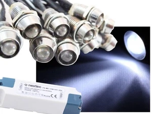LED Sternenhimmel Set inkl. Mini LED-Trafo Edelstahl Spots weiss 10-50 LED - Picture 1 of 9