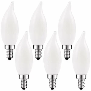 Luxrite Frosted LED Candle Bulbs 40W Equivalent 360lm 2700K UL E12 Base 6-Pack - Picture 1 of 7