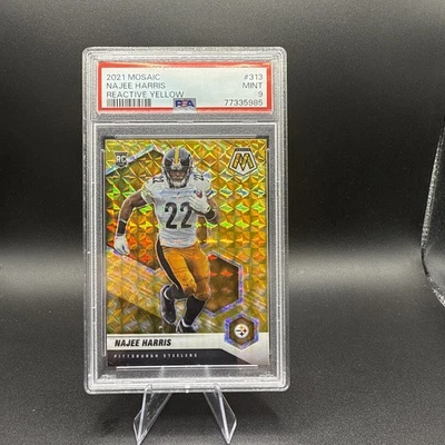 2021 Mosaic Najee Harris Reactive Yellow PSA 9- #313- RC Color Match - Image 1 of 2