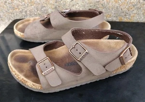 BIRKENSTOCK Talla 34 (US Kids 3 - 3.5) Roma Burkibuc Mocha Vegano. Buen estado - Imagen 1 de 19