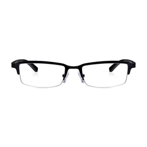 Matt Black Rectangular Half Frame Reading Glasses with Spring Hinges For Men - Picture 1 of 14