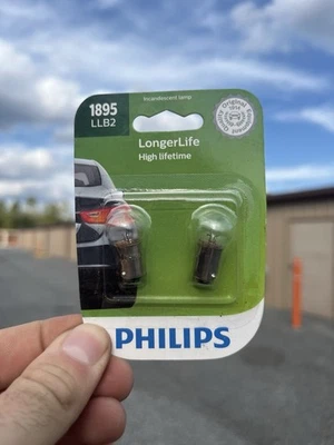 Philips LongerLife BA9s 1895 3.8W Two Bulbs Tail Parking Light Replacement Stock - Image 1 of 2