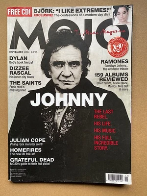 JOHNNY CASH MOJO #132 MAGAZINE NOV 2004 JOHNNY CASH COVER WITH MORE INSIDE UK - Image 1 of 2