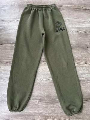 Винтажные женские тренировочные штаны USMC Soffe сделано в США маленькие серые флисовые с манжетами на лодыжке - Изображение 1 из 4