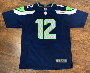 Seattle Seahawks Football Jersey Youth Large 14-16 12 Fan 12th Man On Field Nike - Picture 1 of 9