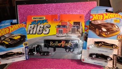 Matchbox "Super Rigs Roller-Blade" Plus 3 Hot wheels cars 2024/21 - Image 1 of 4