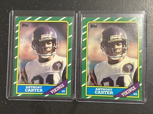 1986-1990 Topps Pro Set Anthony Carter Collection (2) RC #297 NM-MT++ Minnesota - Picture 1 of 4