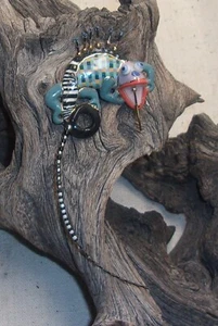 CYNTHIA CHUANG Jewelry 10 Large Colorful CHAMELEON Ceramic Porcelain Brooch Pin - Picture 1 of 24