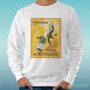 Lightweight Men's White Sweater 'Champagne Locandina' Road To Happiness - Picture 1 of 1