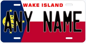 Placa de licencia de coche novedad personalizada con bandera de Wake Island cualquier nombre - Imagen 1 de 3