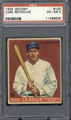 1933 Goudey #120 Carl Reynolds - PSA 4 - Image 1 of 2