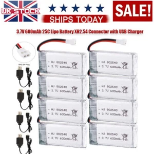 3.7V 600mAh Lipo battery 25C XH2.54 Plug w/ USB Charger For RC Quadcopter Drone - Picture 1 of 29