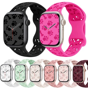 Silicone Sports Wrist Watch Band Strap For Apple Watch Series 10/9/8/7/SE/6/5/4 - Picture 1 of 24