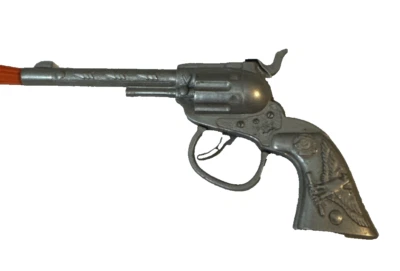 Vintage Die Cast Tootsie Toy PONY Cap Gun Metal Silver Handle Works Eagle Embose - Image 1 of 4