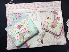nice and useful trio! Quilted cotton lg and small zip pouches + card wallet