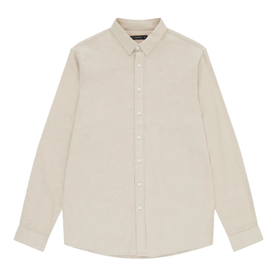 Camisa de manga larga French Connection para hombre cómoda inteligente cómoda de lino Foto 1 de 1
