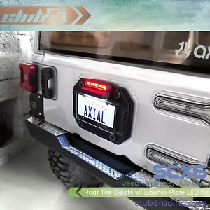 License Plate Bracket w/ 3rd Brake Light for SCX6 Jeep JLU Wrangler - Picture 1 of 8