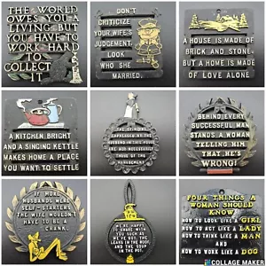 Placas de metal trivetes refranes divertidos de novedad Amish de colección EE. UU. TU ELECCIÓN - Imagen 1 de 63