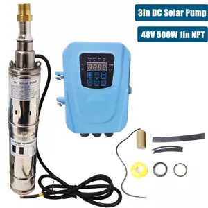 3" Solar Pump Submersible Pump Bore DC 48V 500W Deep Well Pump + MPPT Controller - Picture 1 of 14