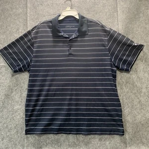 Nike Golf Dri-Fit Short Sleeve Polo Shirt Blue White Stripe Mens Size XL - Picture 1 of 11