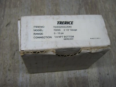 Trerice 700SS2502LA080 700SS 2 1/2"Dry Industrial Pressure Gauge NEW FREE SHIPIN - Image 1 of 4