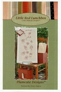 Little Red Lunchbox Stitchery Embroidery Sewing Pattern Wall Hanging Needlework - Picture 1 of 2