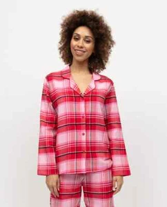 Cyberjammies Cosy Pyjama TOP Noelle (red check) Sizes 12 18 20 - Picture 1 of 5