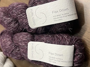 Purl SoHo FLAX DOWN BABY ALPACA/MERINO/LINEN Blend Yarn 2 hanks DARK IRIS - Picture 1 of 7