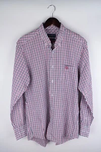 Henri Lloyd Men Casual Shirt Grey Red Check Cotton size L - Picture 1 of 8