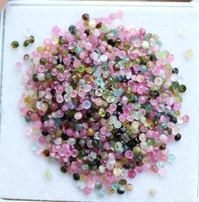 Natural Tourmaline 35.70 Ct 2mm Round Cut Multi Color Loose Gemstones Lot - Image 1 of 3