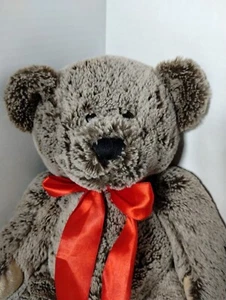 Animal Adventure Vintage Plush Teddy Bear with Red Ribbon & Heart Accent - Picture 1 of 10